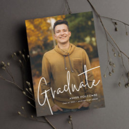 モダン卒業生のシンプル写真卒業 招待状