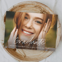 モダン卒業生のシンプル写真卒業 招待状