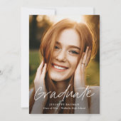 モダン卒業生のシンプル写真卒業 招待状 (正面)