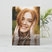 モダン卒業生のシンプル写真卒業 招待状 (スタンド正面)