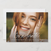 モダン卒業生のシンプル写真卒業 招待状 (正面)