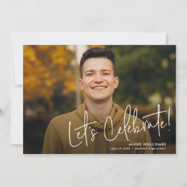 モダン卒業生のシンプル写真卒業 案内状