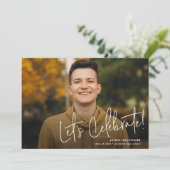 モダン卒業生のシンプル写真卒業 案内状 (スタンド正面)