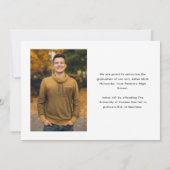 モダン卒業生のシンプル写真卒業 案内状 (裏面)