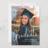 モダン卒業生のシンプル写真卒業 案内状 (正面)