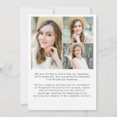 モダン卒業生のシンプル写真卒業 案内状 (裏面)