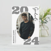 モダン卒業生のシンプル写真卒業 案内状 (スタンド正面)