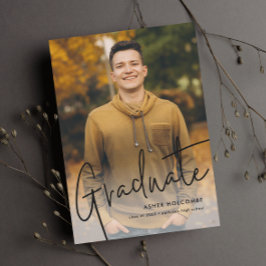 モダン卒業生のシンプル写真卒業 案内状