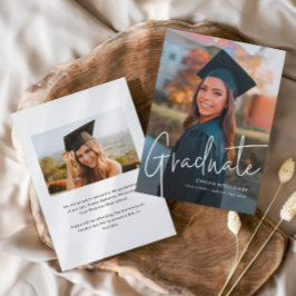 モダン卒業生のシンプル写真卒業 案内状