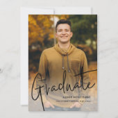 モダン卒業生のシンプル写真卒業 案内状 (正面)