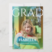 モダン卒業生のシンプル写真卒業 案内状 (正面)