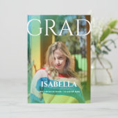 モダン卒業生のシンプル写真卒業 案内状 (スタンド正面)