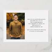 モダン卒業生のシンプル写真卒業 箔招待状 (裏面)