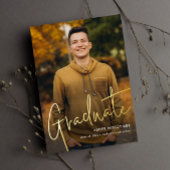 モダン卒業生のシンプル写真卒業 箔招待状