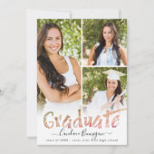 モダン卒業生カラフル筆4枚 案内状 (正面)