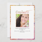 モダン卒業生カラフル筆4枚 案内状 (裏面)