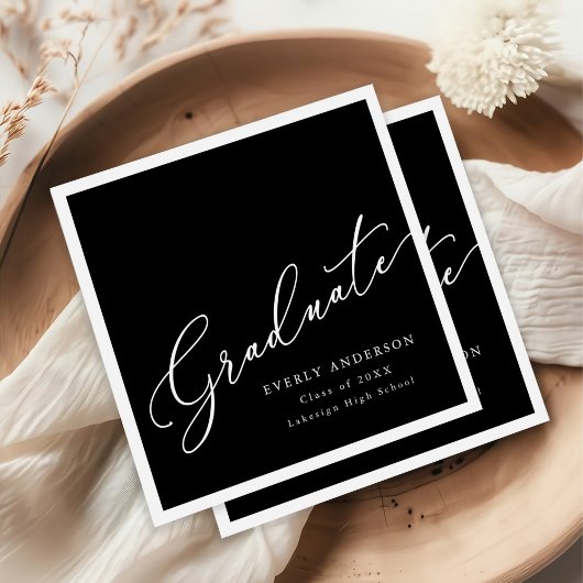 モダン卒業生シンプル成 スタンダードカクテルナプキン