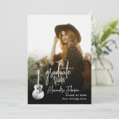 モダン卒業生縦型写真卒業パーティー 招待状 (スタンド正面)