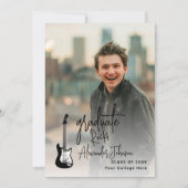 モダン卒業生縦型写真卒業パーティー 招待状 (正面)