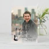 モダン卒業生縦型写真卒業パーティー 招待状 (スタンド正面)