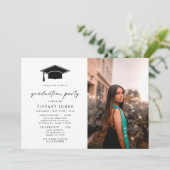 モダン卒業生脚本写真卒業パーティー 招待状 (スタンド正面)