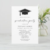 モダン卒業生脚本写真卒業パーティー 招待状 (スタンド正面)