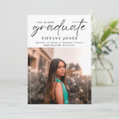 モダン卒業生脚本写真卒業パーティー 案内状 (スタンド正面)