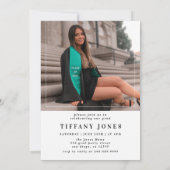 モダン卒業生脚本写真卒業パーティー 案内状 (裏面)