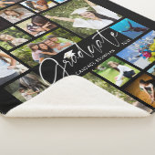 モダン卒業生19名フォトコラージュのスクリプトブラック シェルパブランケット (3/4)