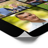 モダン卒業生23名フォトコラージュカスタムカラー ポスター (角)