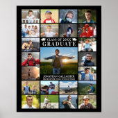 モダン卒業生23名フォトコラージュカスタムカラー ポスター (正面)