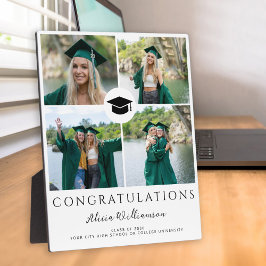 モダン卒業生4名フォトコラージュのシックな卒業 フォトプラーク