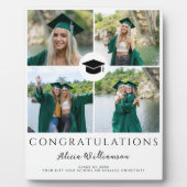 モダン卒業生4名フォトコラージュのシックな卒業 フォトプラーク (正面)