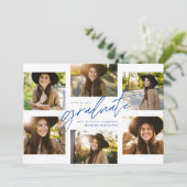 モダン卒業生6名、写真撮影ブルー 招待状 (スタンド正面)