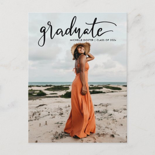 モダン卒業生 | 写カジュアル真 案内ポストカード (正面)