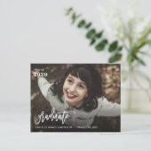 モダン卒業発表と招待状 ポストカード (スタンド正面)