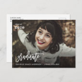 モダン卒業発表と招待状 ポストカード (正面/裏面)