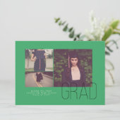 モダン卒業発表のオフセット 招待状 (スタンド正面)