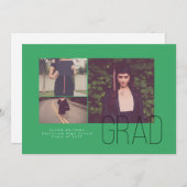 モダン卒業発表のオフセット 招待状 (正面/裏面)