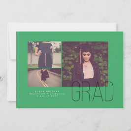 モダン卒業発表のオフセット 招待状