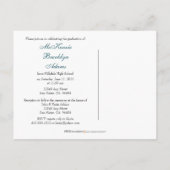 モダン卒業発表のブロック(ティール（緑がかった色）) インビテーションポストカード (裏面)