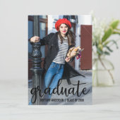 モダン卒業発表の写真カード 案内状 (スタンド正面)