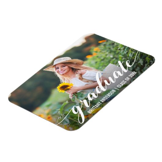 モダン卒業発表の写真WS マグネット (左側)