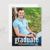 モダン卒業発表 インビテーションポストカード (正面/裏面)