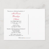 モダン卒業発表(ピンク) インビテーションポストカード (裏面)