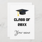 モダン卒業発表 招待状 (正面/裏面)