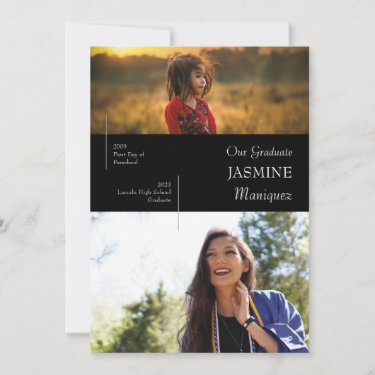 モダン卒業発表 招待状 (正面)