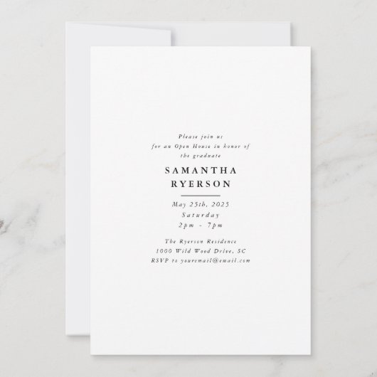 モダン卒業発表 招待状 (裏面)