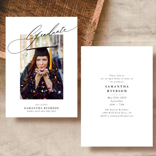 モダン卒業発表 招待状