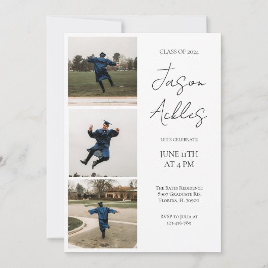 モダン卒業発表 招待状 (裏面)